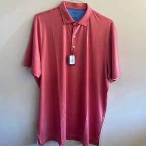 Johnnie-O SS Polo, Men’s Golf Shirt, Red Small Pattern, XL